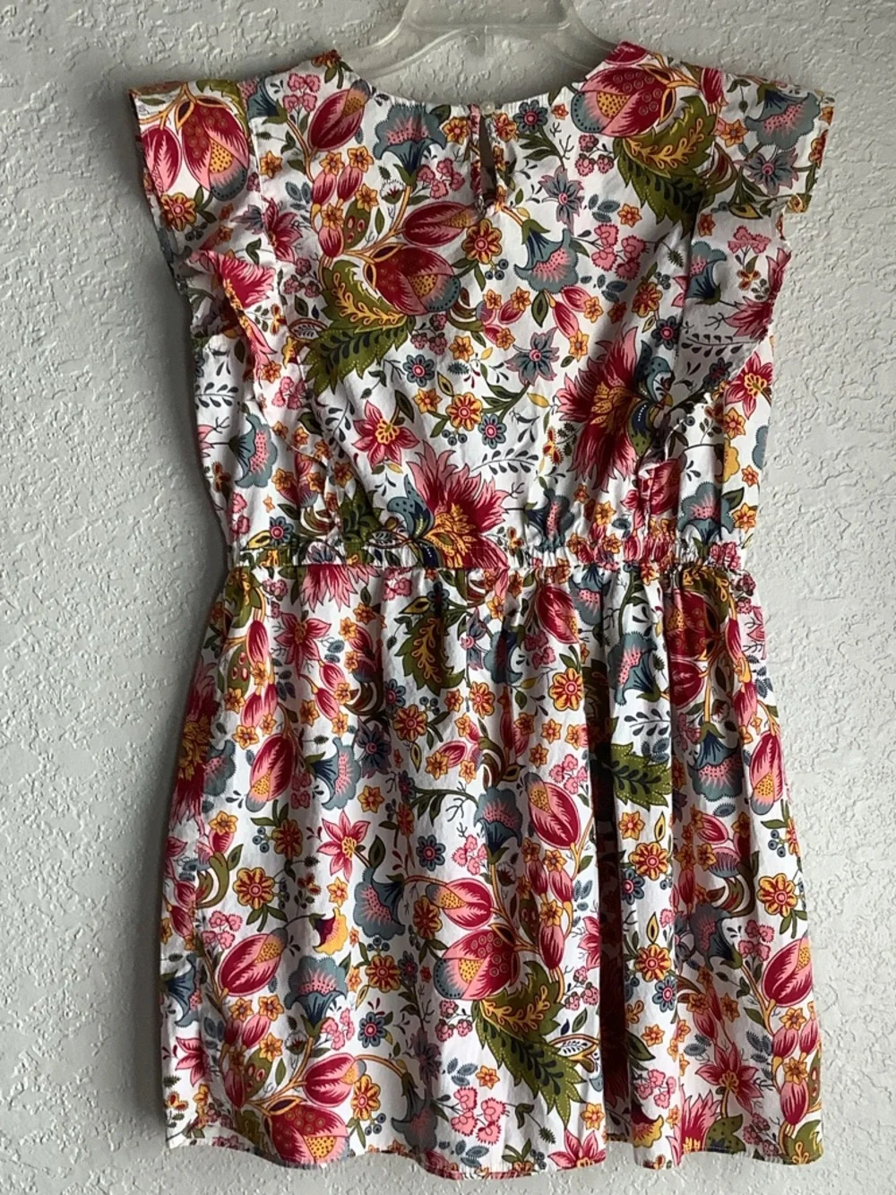 City Streets White Floral Dress with Pink, Green and Yellow Print - Picture 4 of 5